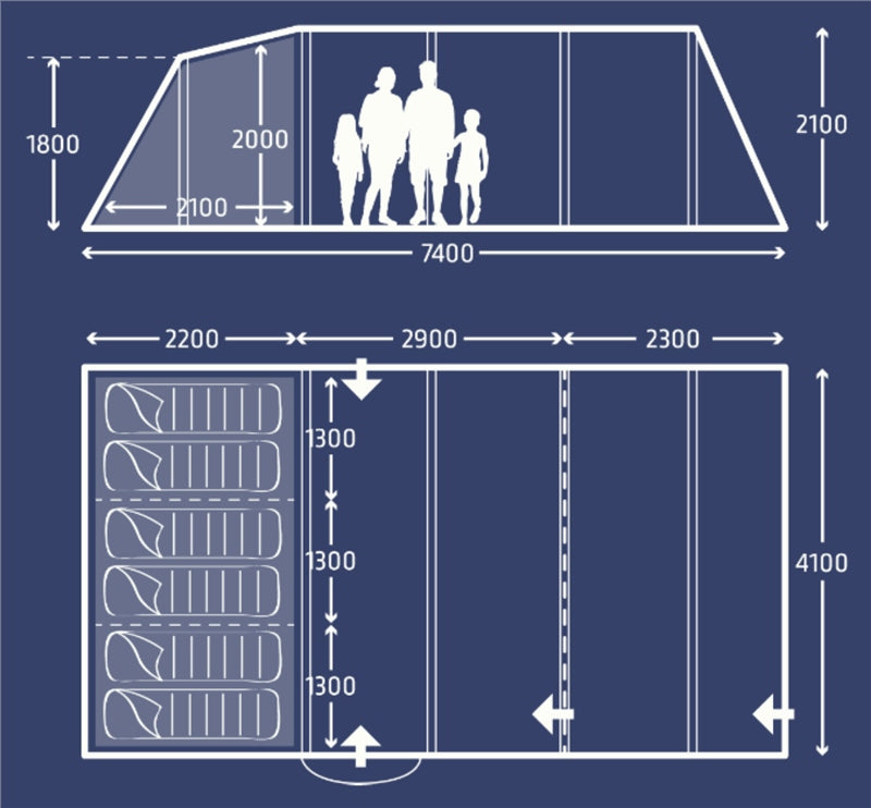  Kampa Croyde 6 Poled Tent Pack Deal