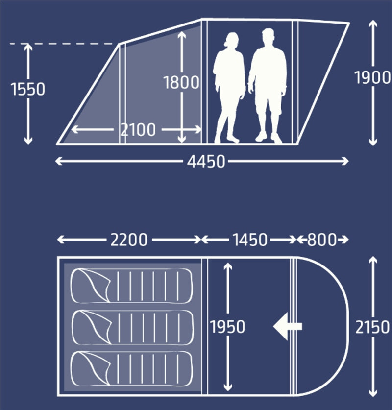  Kampa Brean 3 Poled Tent Package