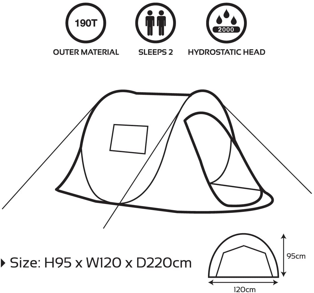  Milestone 2 Person Festival Pop Up Tent