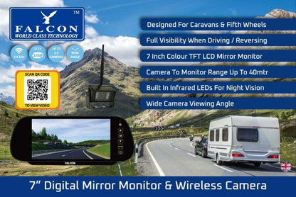 Falcon Digital Wireless Rear View Camera System Caravan Motorhome