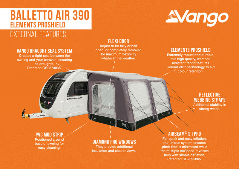  Vango Balletto Air 390 Elements ProShield Caravan Awning