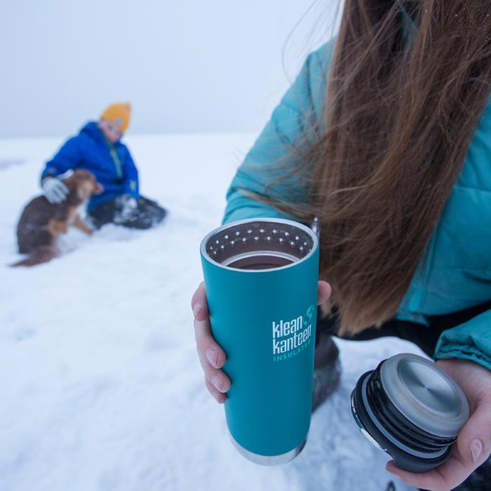  Klean Kanteen Insulated TK Wide With Café Cap 473ml - Brushed Steel