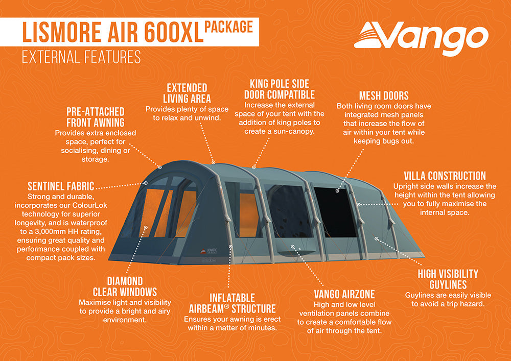  Vango Lismore Air 600XL Tent Package