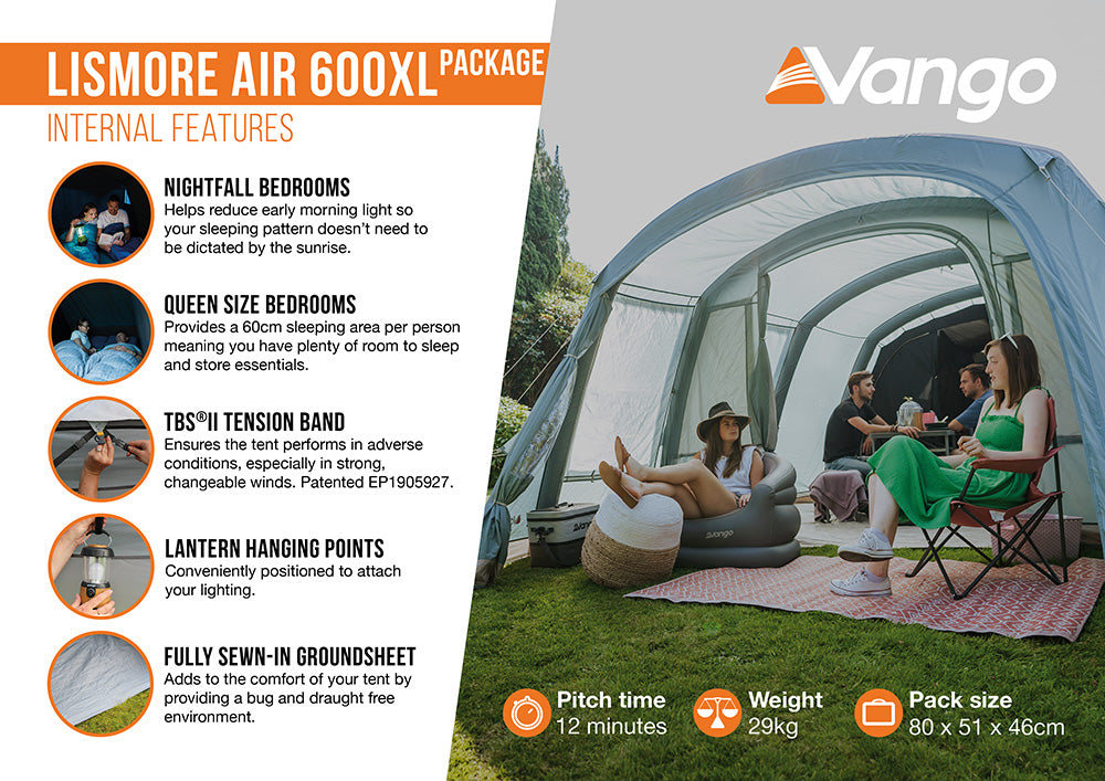  Vango Lismore Air 600XL Tent Package