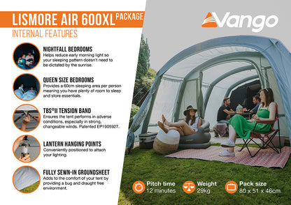  Vango Lismore Air 600XL Tent Package
