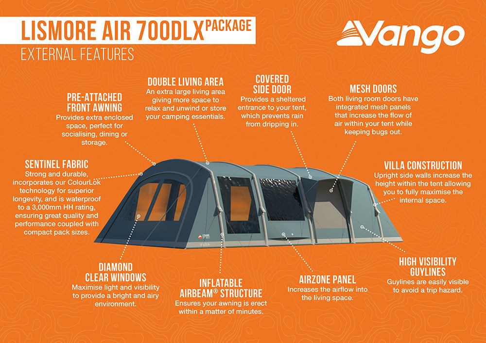  Vango Lismore Air 700DLX Tent Package