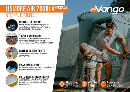  Vango Lismore Air 700DLX Tent Package