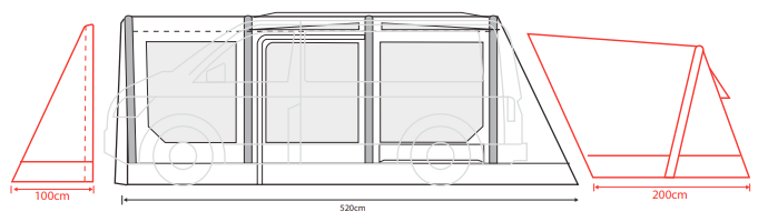  Outdoor Revolution Movelite T4E PC LOW Drive Away Awning