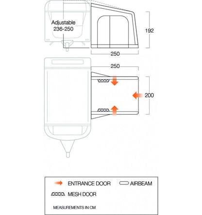  Vango Balletto Air 200 Caravan Awning