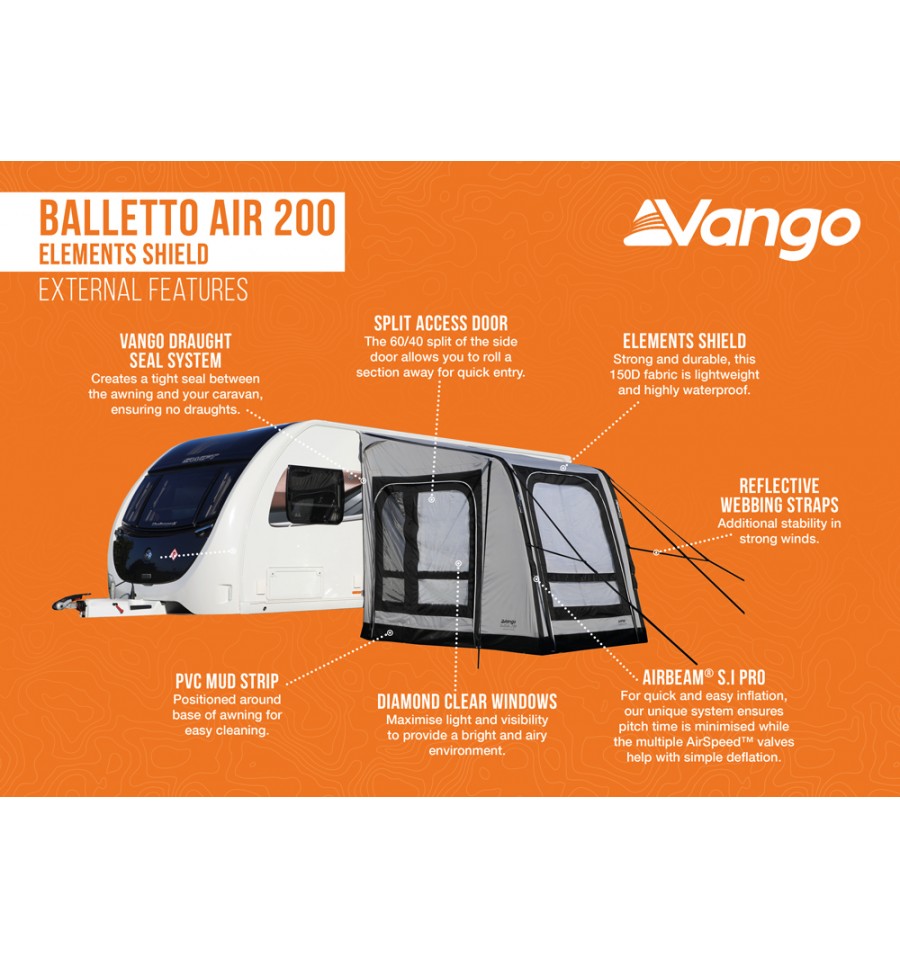  Vango Balletto Air 200 Caravan Awning