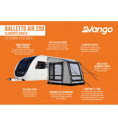  Vango Balletto Air 200 Caravan Awning