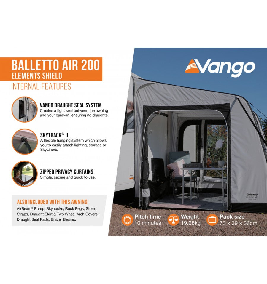  Vango Balletto Air 200 Caravan Awning