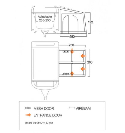  Vango Balletto 260 Air Awning Elements Shield