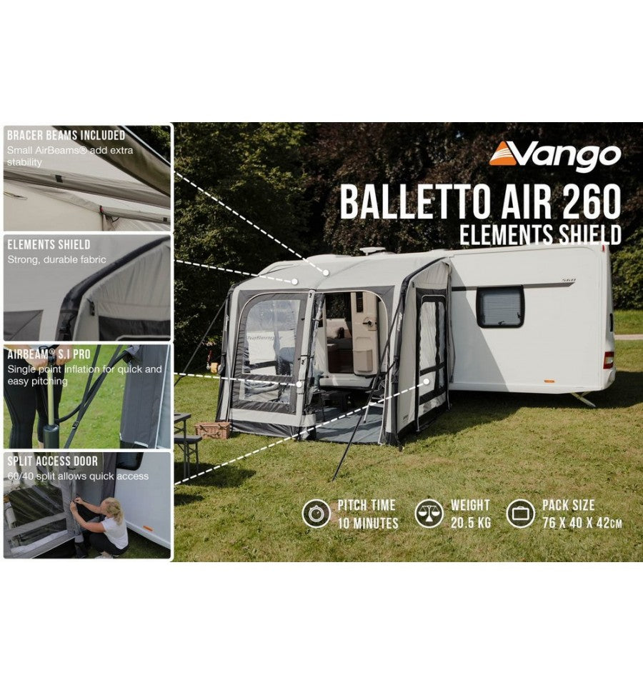  Vango Balletto 260 Air Awning Elements Shield