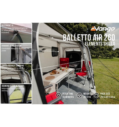  Vango Balletto 260 Air Awning Elements Shield