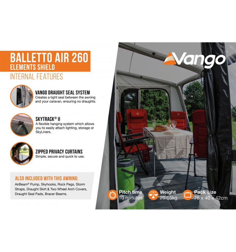  Vango Balletto 260 Air Awning Elements Shield