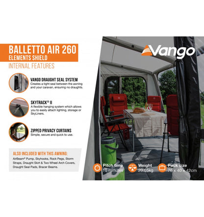  Vango Balletto 260 Air Awning Elements Shield