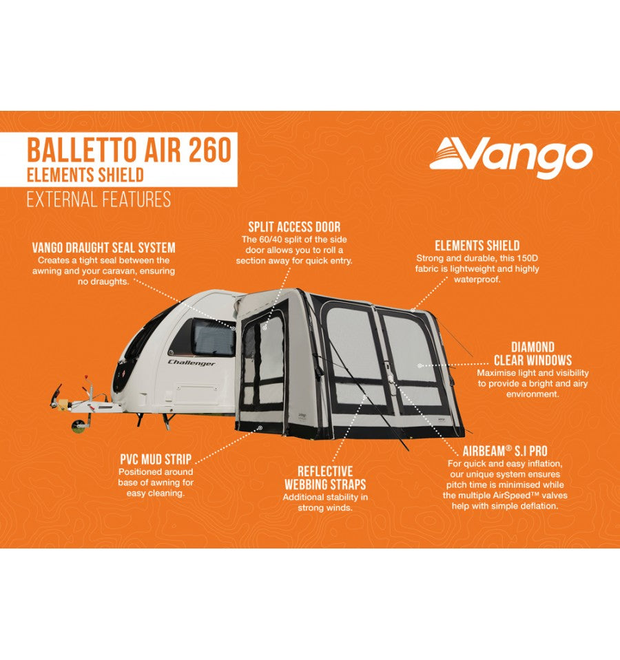  Vango Balletto 260 Air Awning Elements Shield
