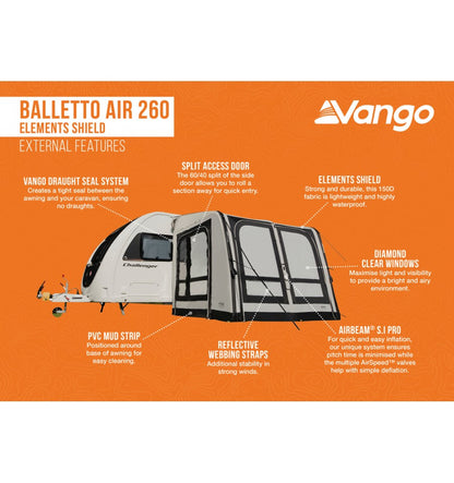  Vango Balletto 260 Air Awning Elements Shield