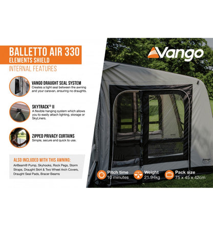  Vango Balletto 330 Air Awning Elements Shield
