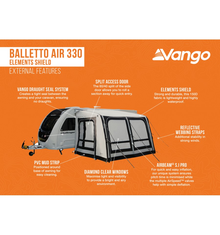  Vango Balletto 330 Air Awning Elements Shield