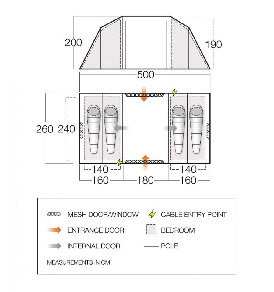  Vango Castlewood 400 Tent Package