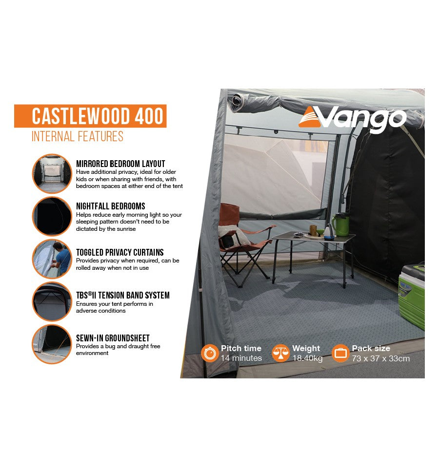  Vango Castlewood 400 Tent Package