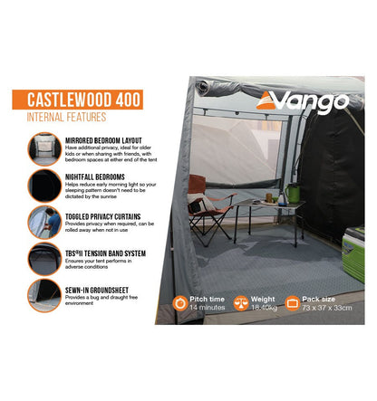  Vango Castlewood 400 Tent Package