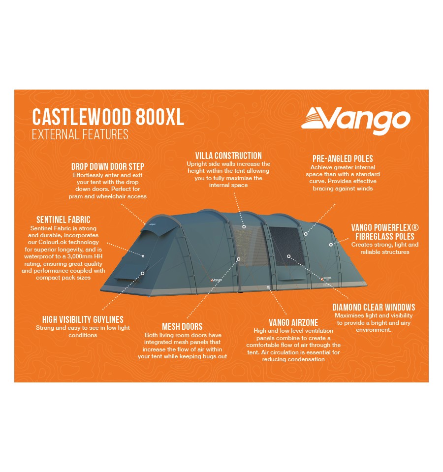  Vango Castlewood 800XL Tent Package