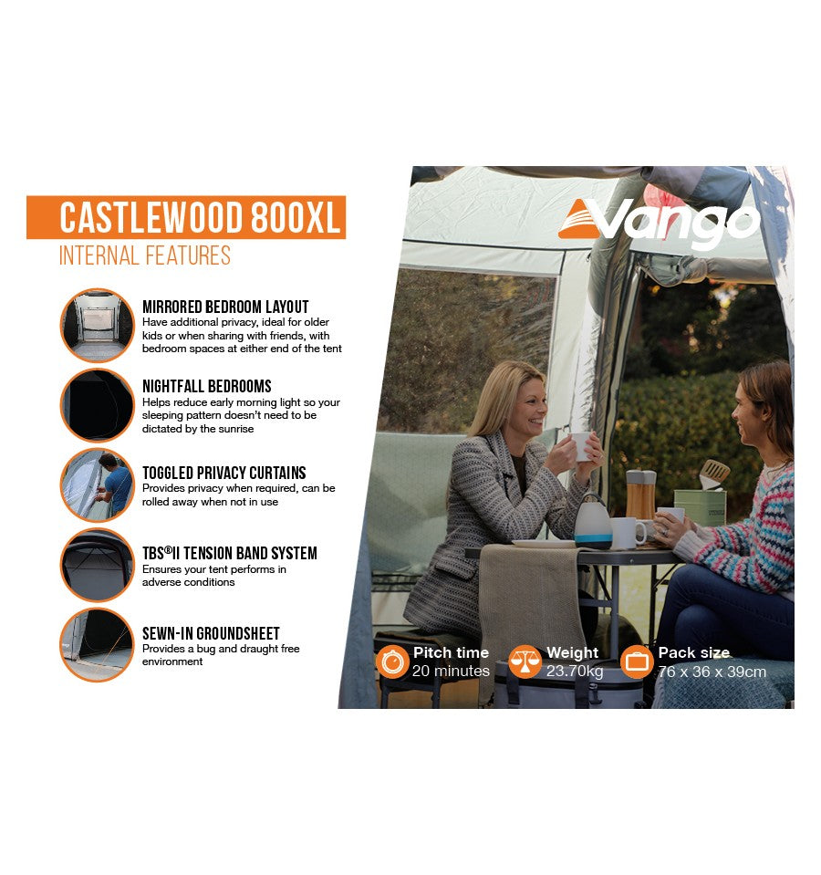  Vango Castlewood 800XL Tent Package