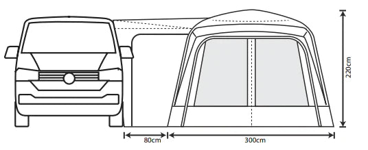  Outdoor Revolution Cayman Air High 255cm - 305cm Drive Away Awning