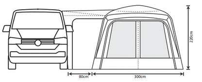  Outdoor Revolution Cayman Air High 255cm - 305cm Drive Away Awning