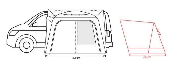  Outdoor Revolution Cayman Air High 255cm - 305cm Drive Away Awning