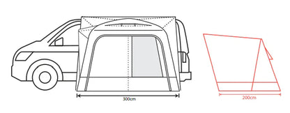  Outdoor Revolution Cayman Air High 255cm - 305cm Drive Away Awning
