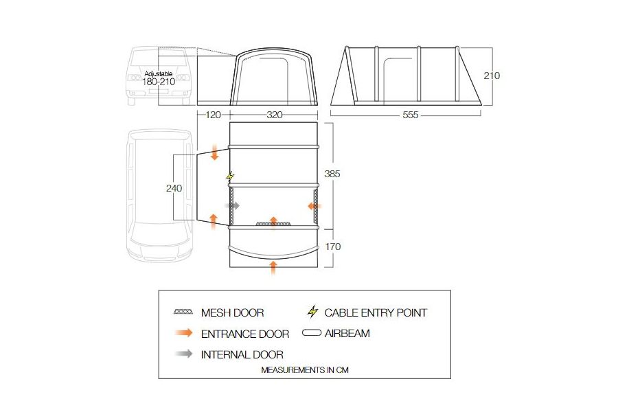  Vango Galli Pro Air Low Drive Away Awning
