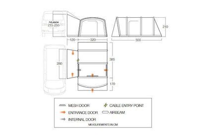  Vango Galli Pro Air Mid Drive Away Awning