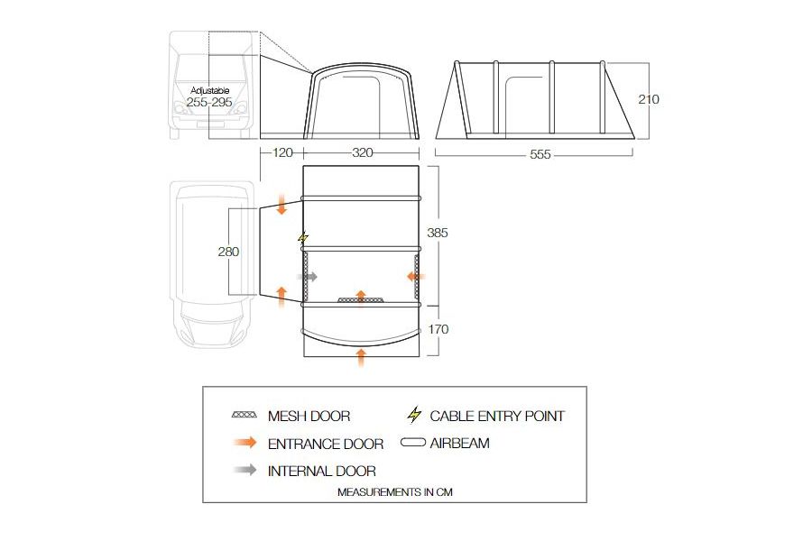  Vango Galli Pro Air Tall Drive Away Awning