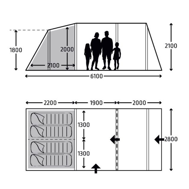  Kampa Hayling 4 Poled Tent