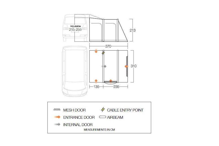  Vango Kela Pro Air Mid Drive Away Awning
