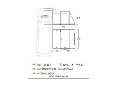  Vango Kela Pro Air Mid Drive Away Awning