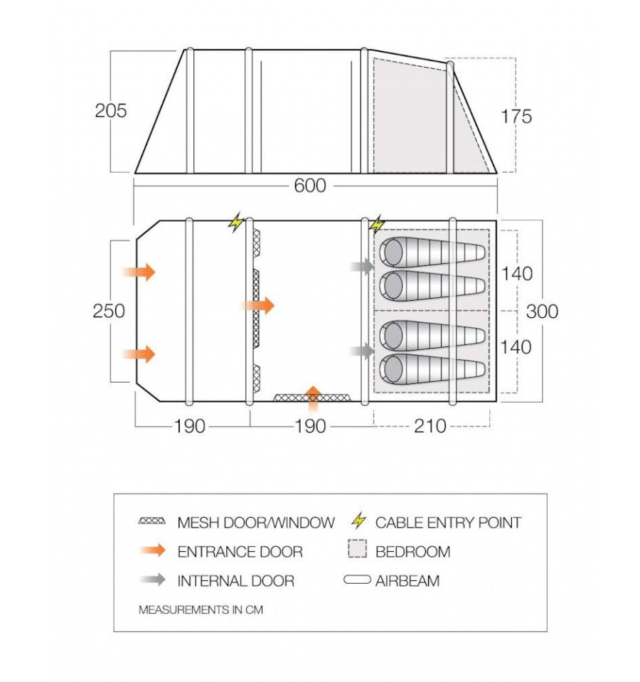  Vango Lismore Air 450 Tent Package