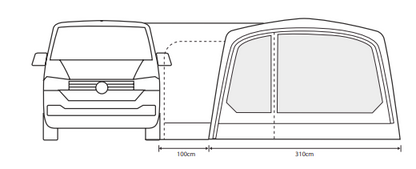  Outdoor Revolution Movelite T4E Mid Drive Away Awning - 220 To 255cm