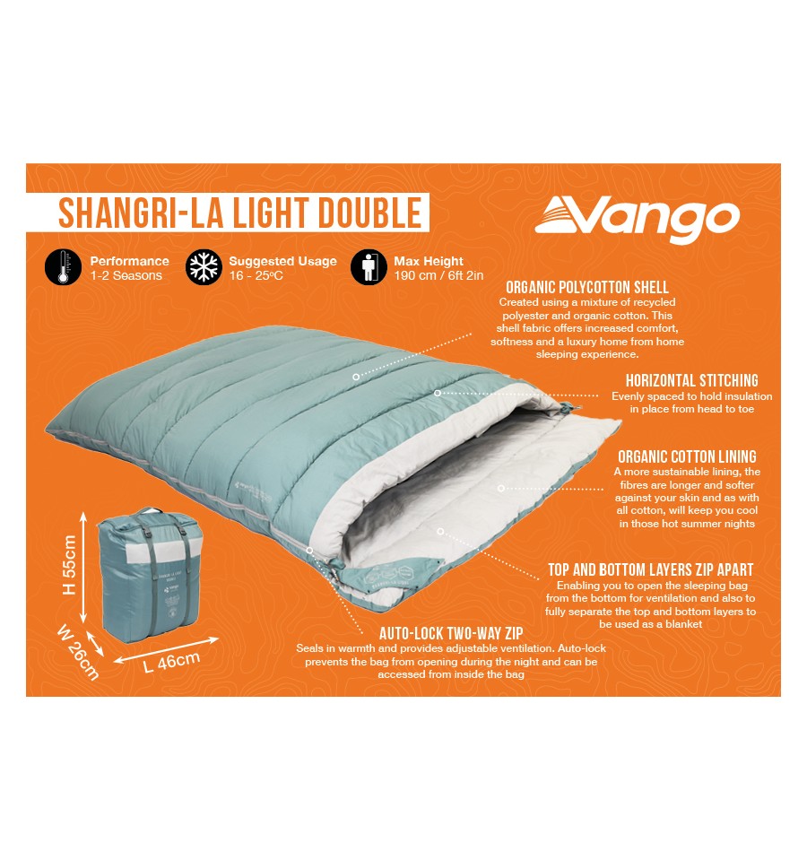  Vango Shangri-La Light Double Sleeping Bag
