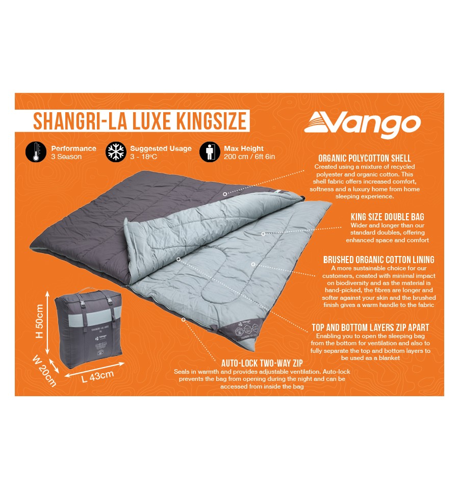 Vango Shangri-La Luxe Kingsize Double Sleeping Bag