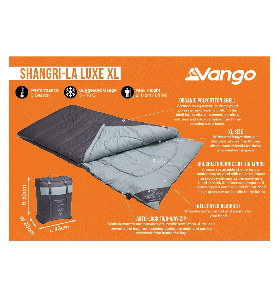  Vango Shangri-La Luxe XL Single Sleeping Bag