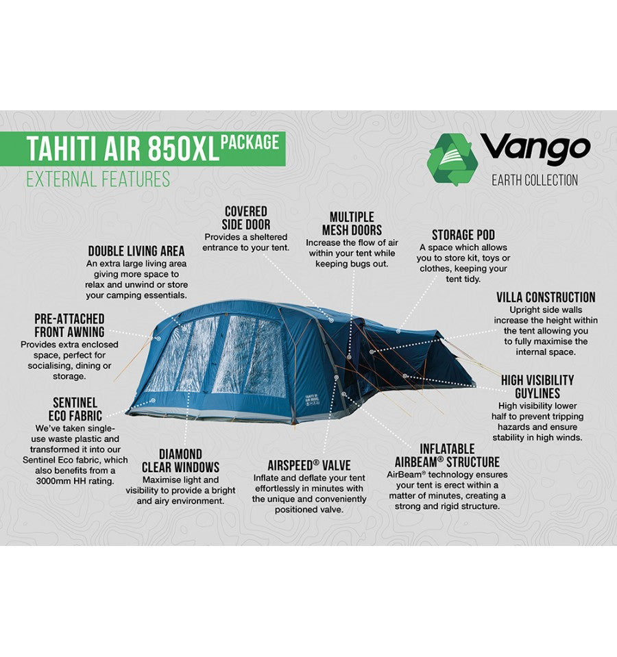  Vango Tahiiti 850XL Airbeam Tent 2023