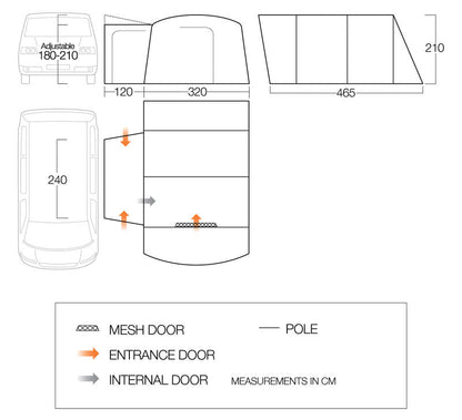  Vango Galli Low Poled Drive Away Awning