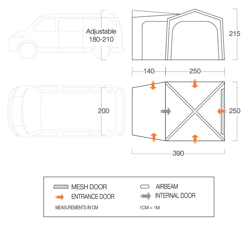  Vango Tailgate AirHub Drive Away Awning