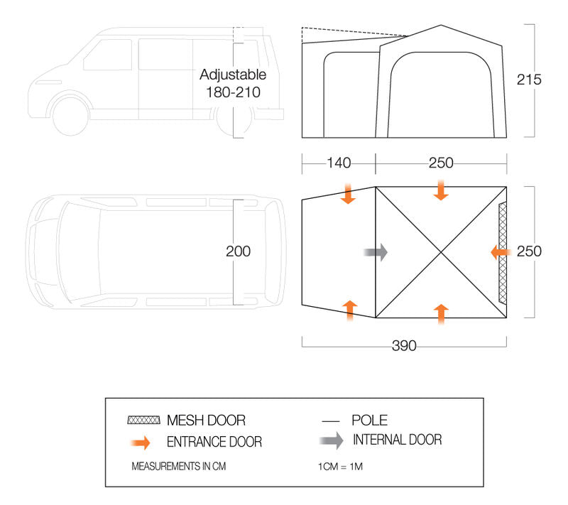  Vango Tailgate Hub Low Drive Away Awning