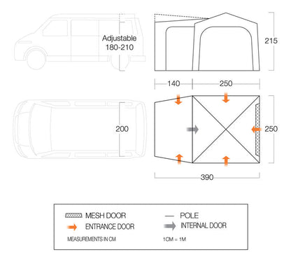  Vango Tailgate Hub Low Drive Away Awning